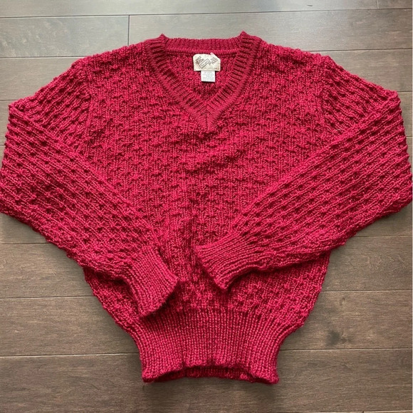 Vintage Sears The Fashion  Place Burgundy Knit Sweater Women’s 38 (approx small) - Picture 1 of 6